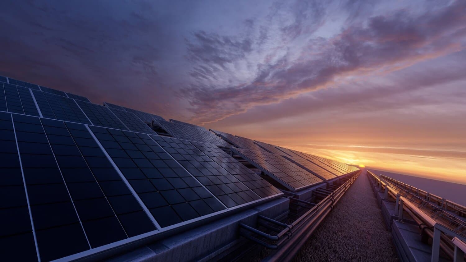 Image showing solar panels on a roof of a house